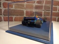 1/18 ÖLÇEK 'SAX MAVİ RENK DERİ,MAVİ DİKİŞ'TABANLI PLEKSİ KUTU.CASE