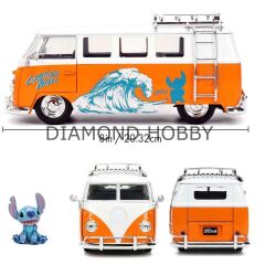 JADA TOYS.DİSNEY STİTCH & 1961 VOLKSWAGEN BUS. 1/24 ÖLÇEK..