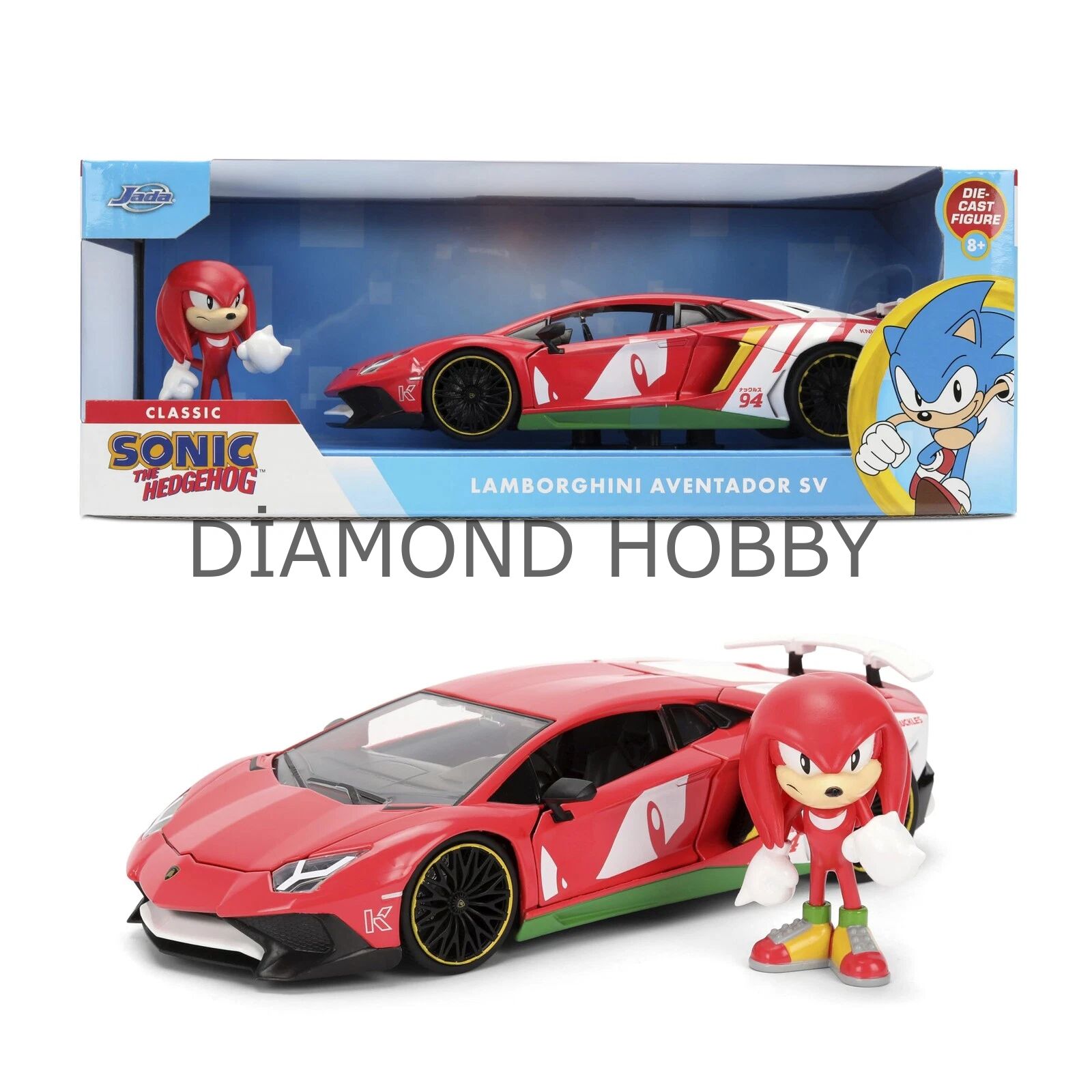 JADA TOYS 1/24 SONIC THE HEDGEHOG LAMBORGHINI AVENTADOR SV