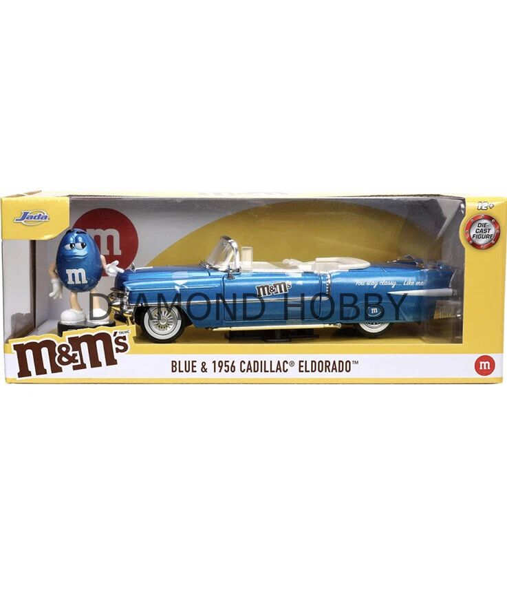 JADA TOYS 1/24 M&M BLUE & 1956 CADILLAC ELDORADO