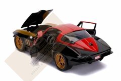 JADA TOYS 1/24 MARVEL AVENGERS BLACK WIDOW & 1966 CHEVY CORVETTE