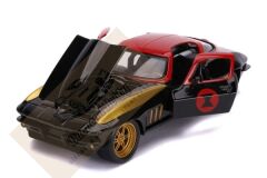JADA TOYS 1/24 MARVEL AVENGERS BLACK WIDOW & 1966 CHEVY CORVETTE