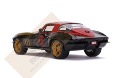JADA TOYS 1/24 MARVEL AVENGERS BLACK WIDOW & 1966 CHEVY CORVETTE
