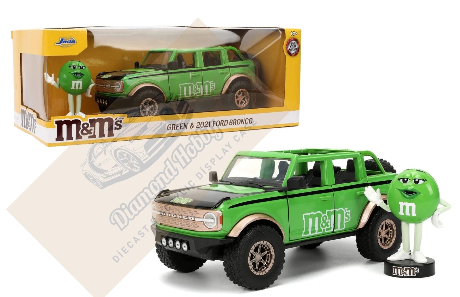 JADA TOYS 1/24 ÖLÇEK  M&M's GREEN &2021 FORS BRONCO