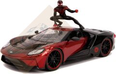 JADA TOYS 1/24 ÖLÇEK SPİDER-MAN-MILES MORALES & 2017 FORD GT