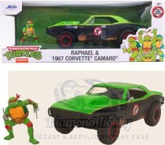 JADA TOYS 1/24 ölçek NINJA TURTLES RAPHAEL & 1967 CHEVROLET CAMARO
