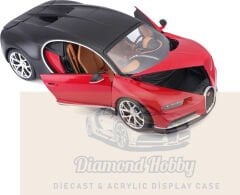 BURAGO 1/18 ÖLÇEK Bugatti Chiron kırmızı-siyah