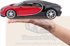 BURAGO 1/18 ÖLÇEK Bugatti Chiron kırmızı-siyah