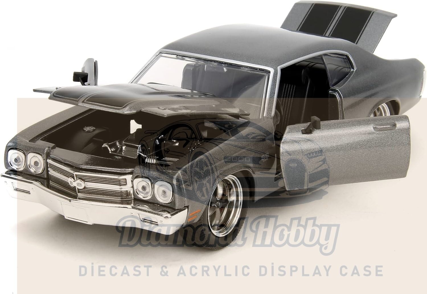 JADA TOYS 1/24 ÖLÇEK FAST & FURIOUS 1970 CHEVROLET CHEVELLE SS-GRİ